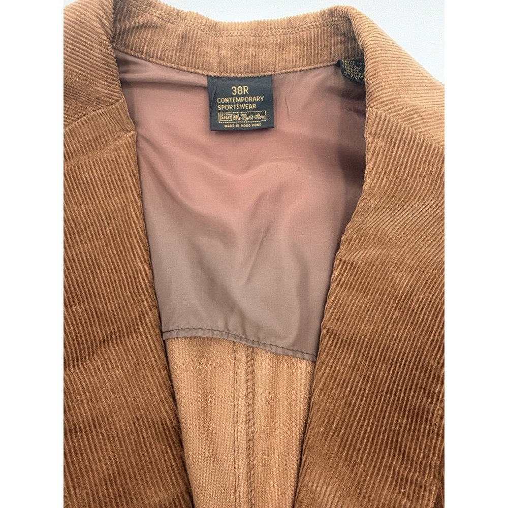 Vintage 1970s Sears Corduroy Blazer & Vest Set 38R Sport Coat Academia Retro - Picture 15 of 16